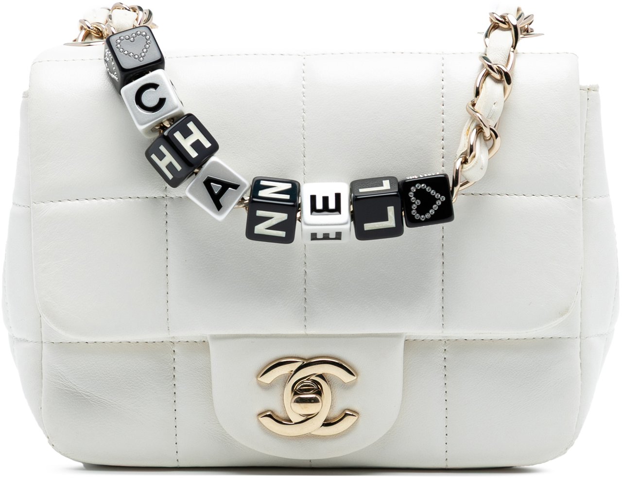 Chanel Mini Square Lambskin Resin Crystal Monacoco Flap Wit