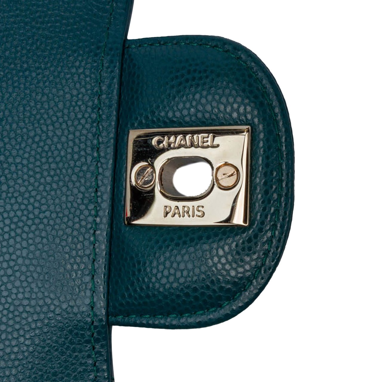 Chanel Small Classic Chevron Caviar Double Flap Blauw