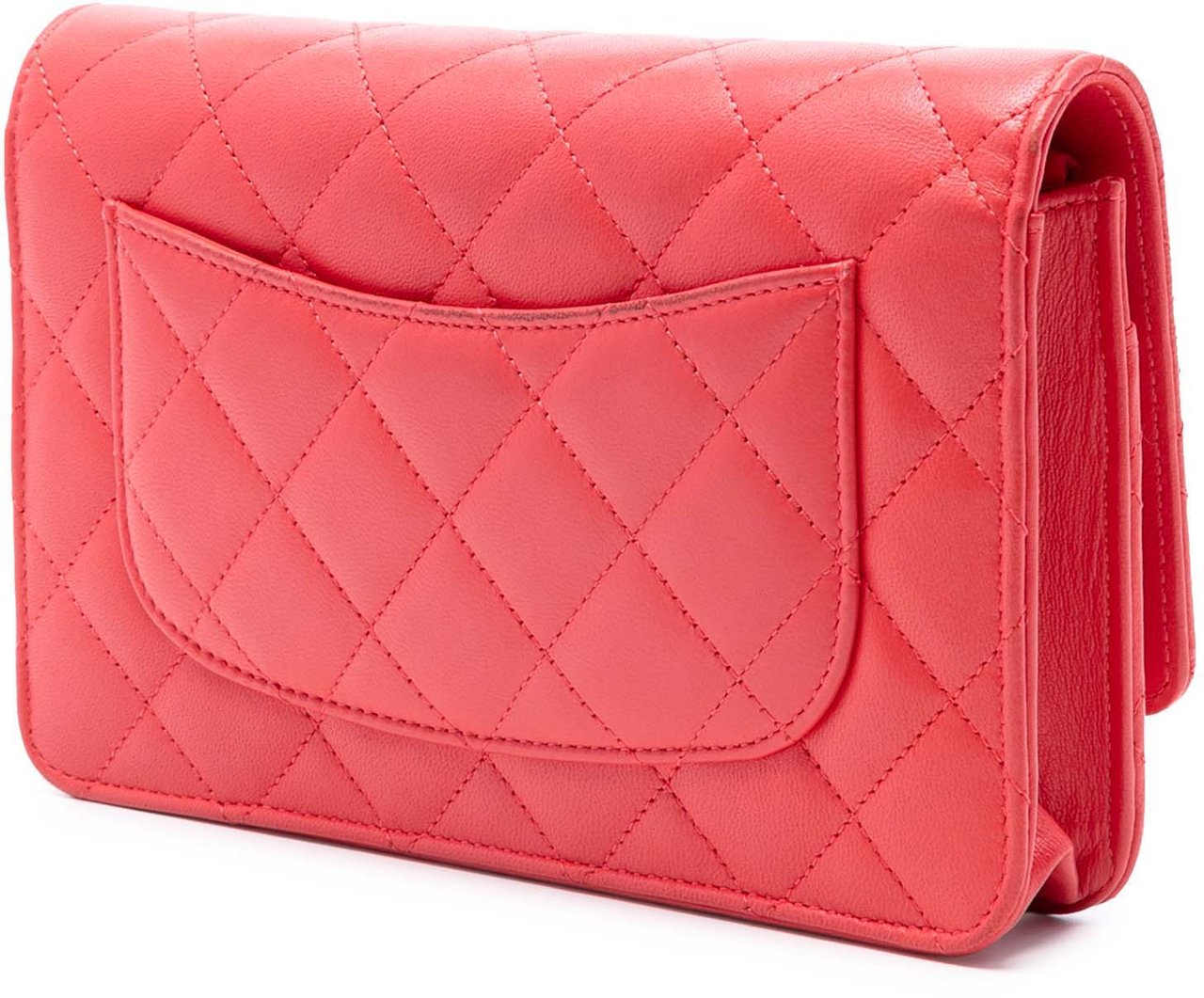 Chanel CC Quilted Lambskin Wallet on Chain Rood