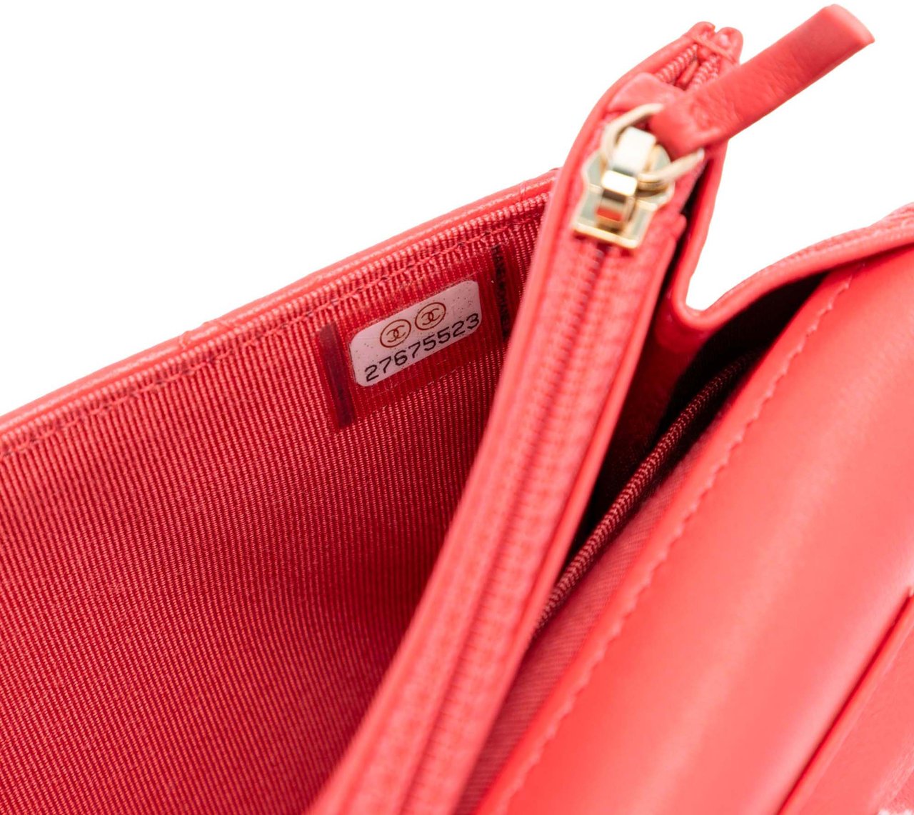 Chanel CC Quilted Lambskin Wallet on Chain Rood