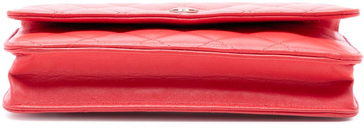 Chanel CC Quilted Lambskin Wallet on Chain Rood
