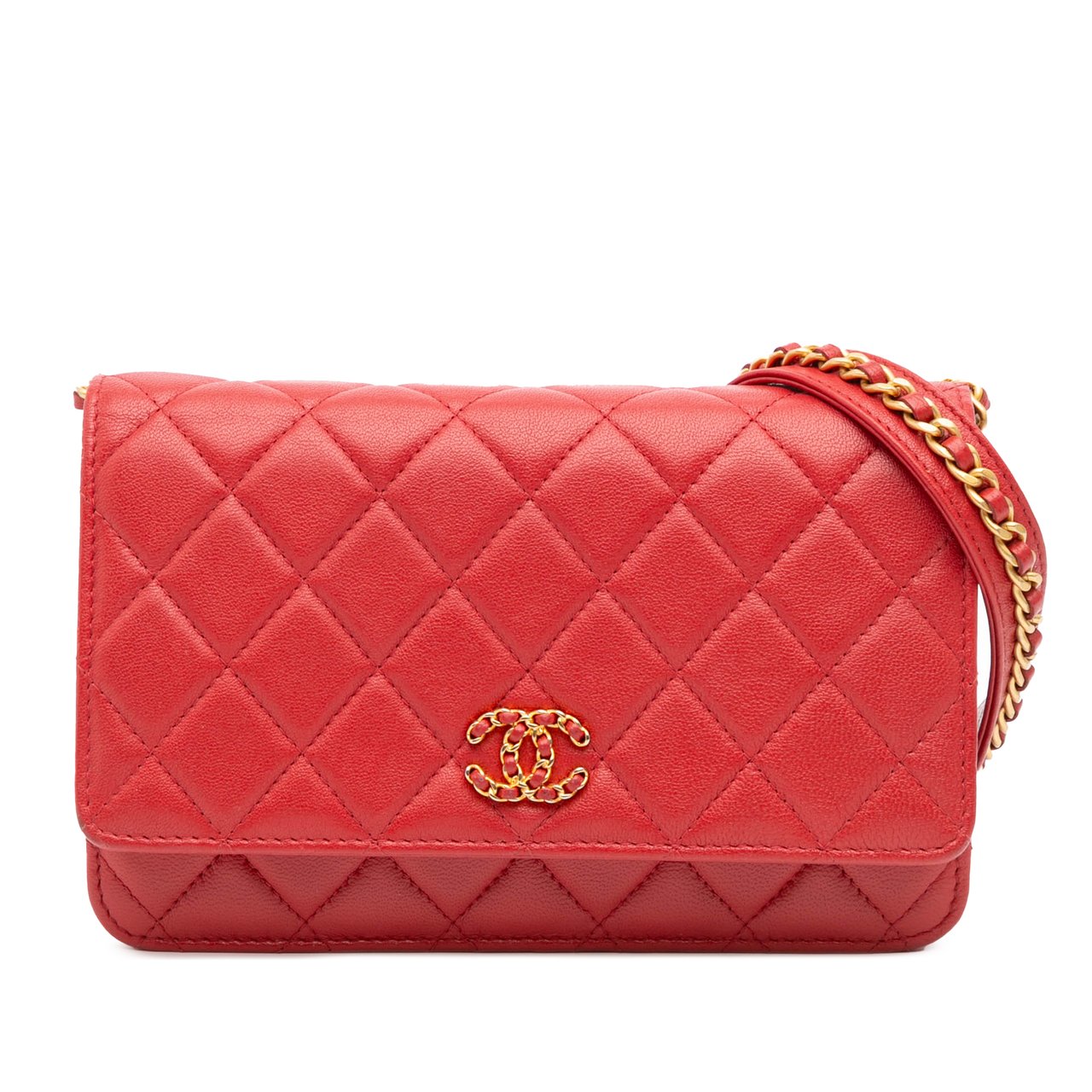 Chanel Quilted Lambskin 19 Wallet on Chain Rood