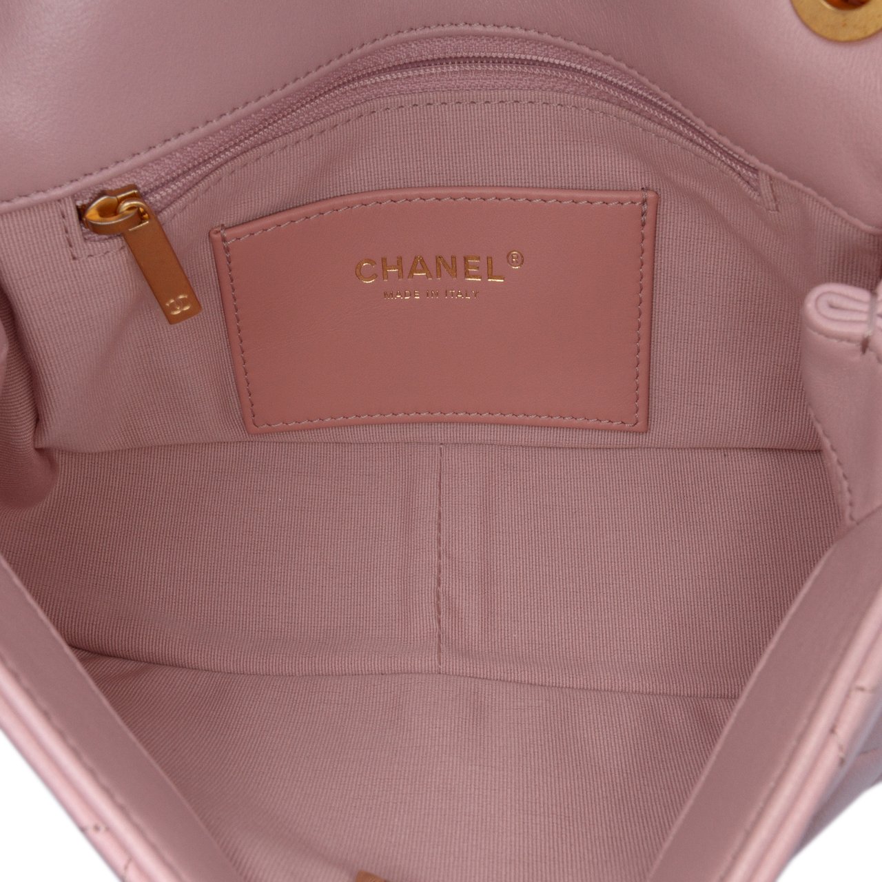 Chanel Quilted Lambskin Braided CC Single Flap Roze