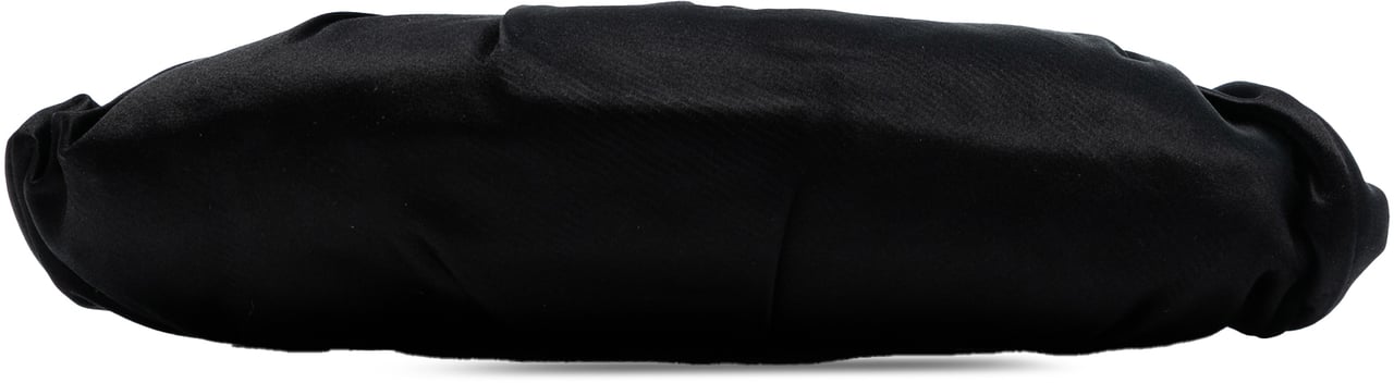 Chanel CC Pleated Satin Frame Evening Clutch Zwart