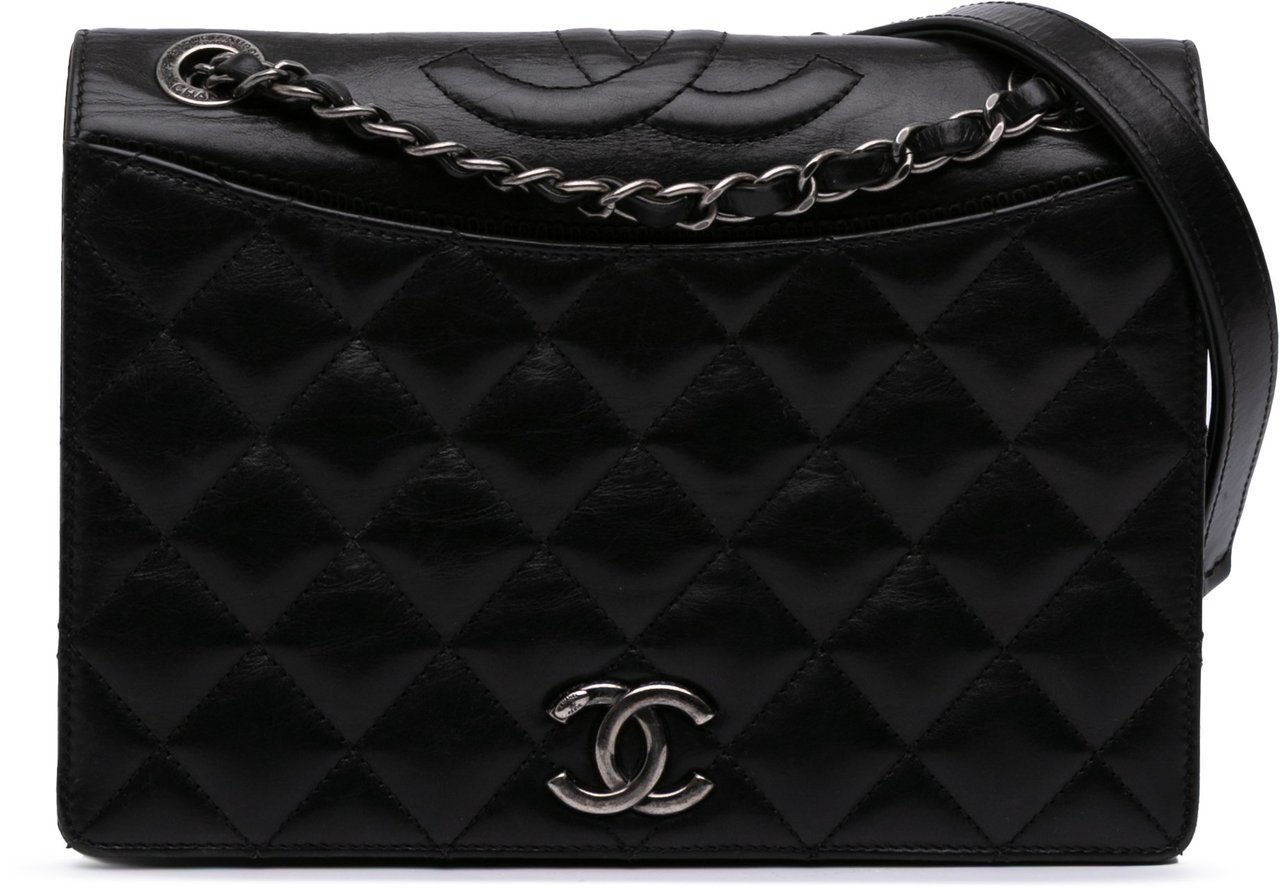Chanel Medium Quilted Lambskin Ballerine Flap Zwart