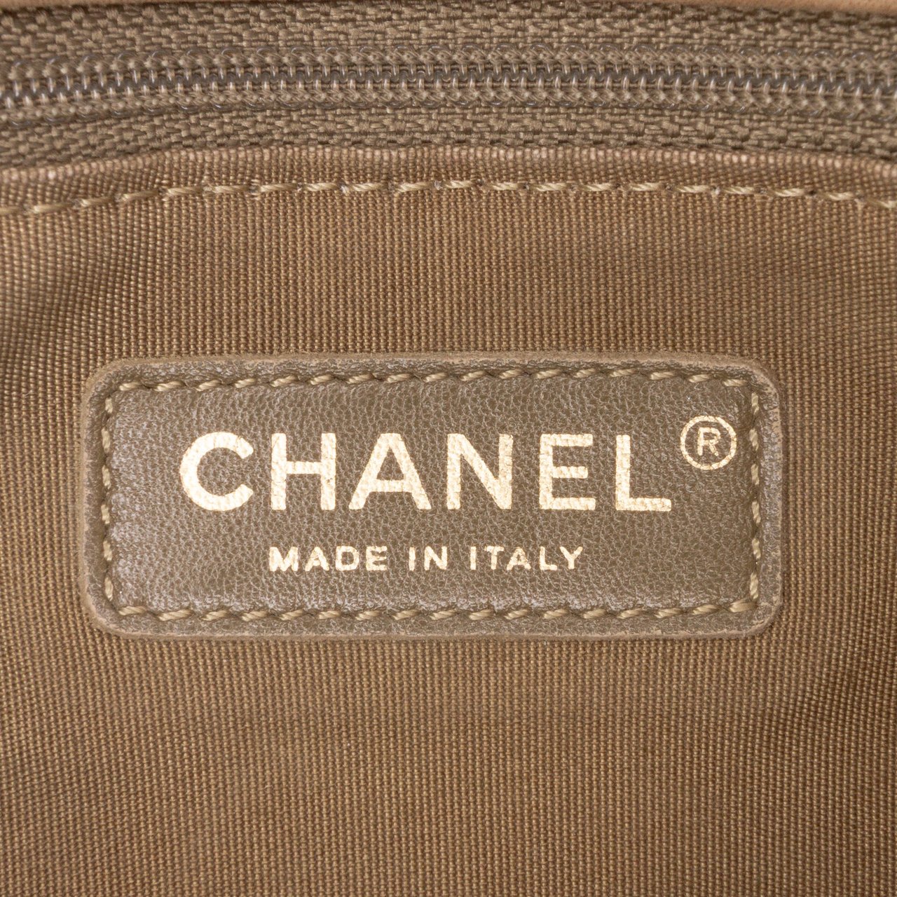 Chanel Calfskin Stitched Motif Flap Bruin