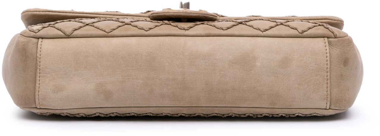 Chanel Calfskin Stitched Motif Flap Bruin