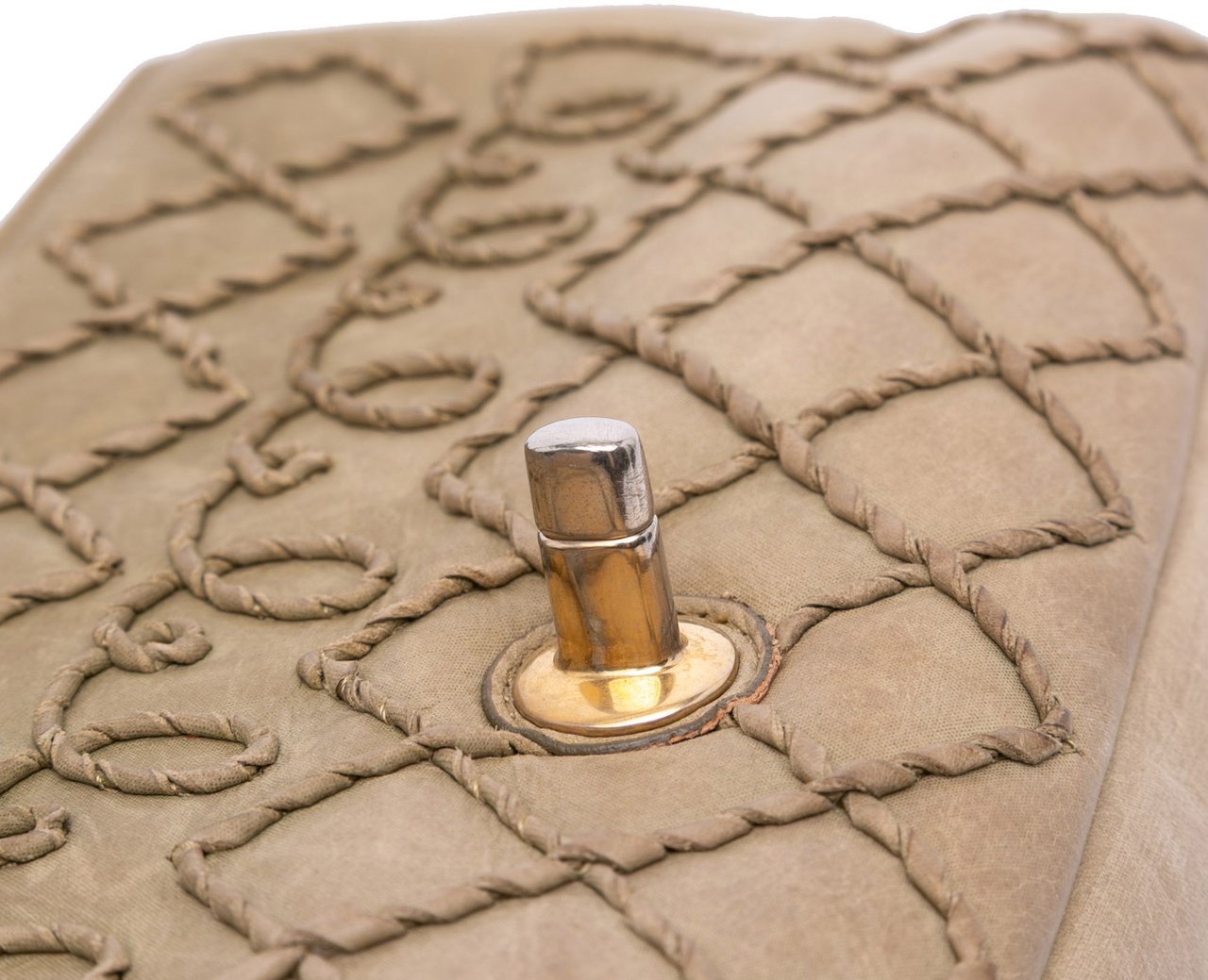 Chanel Calfskin Stitched Motif Flap Bruin
