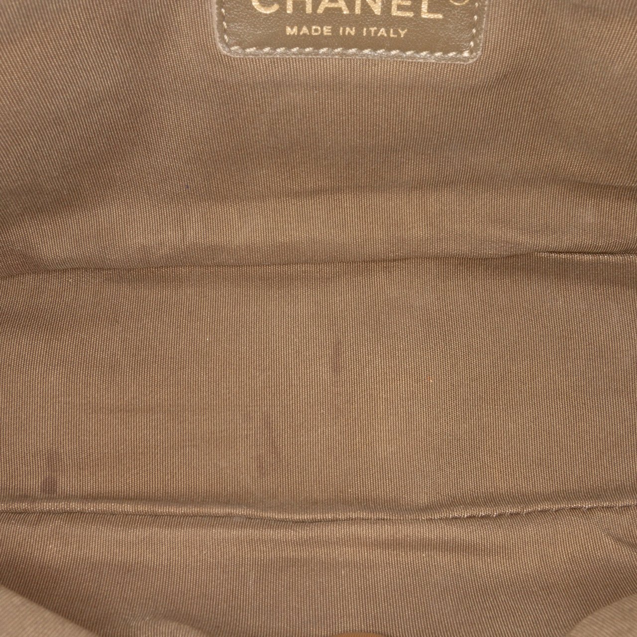 Chanel Calfskin Stitched Motif Flap Bruin