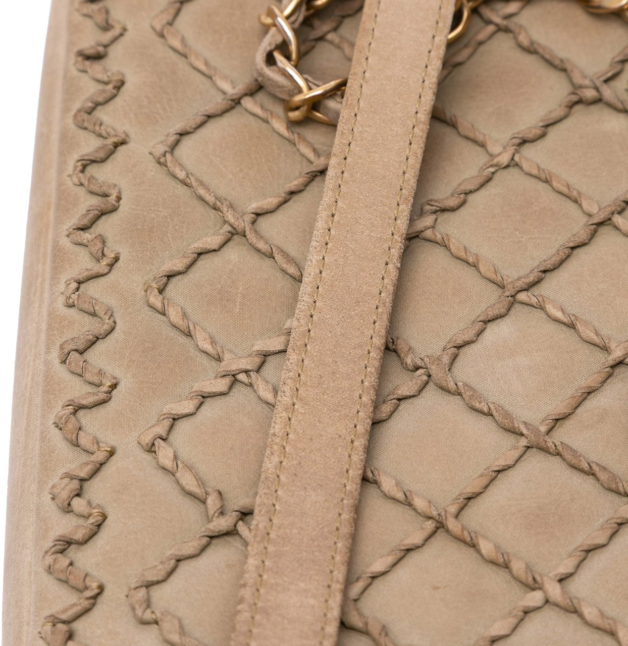 Chanel Calfskin Stitched Motif Flap Bruin
