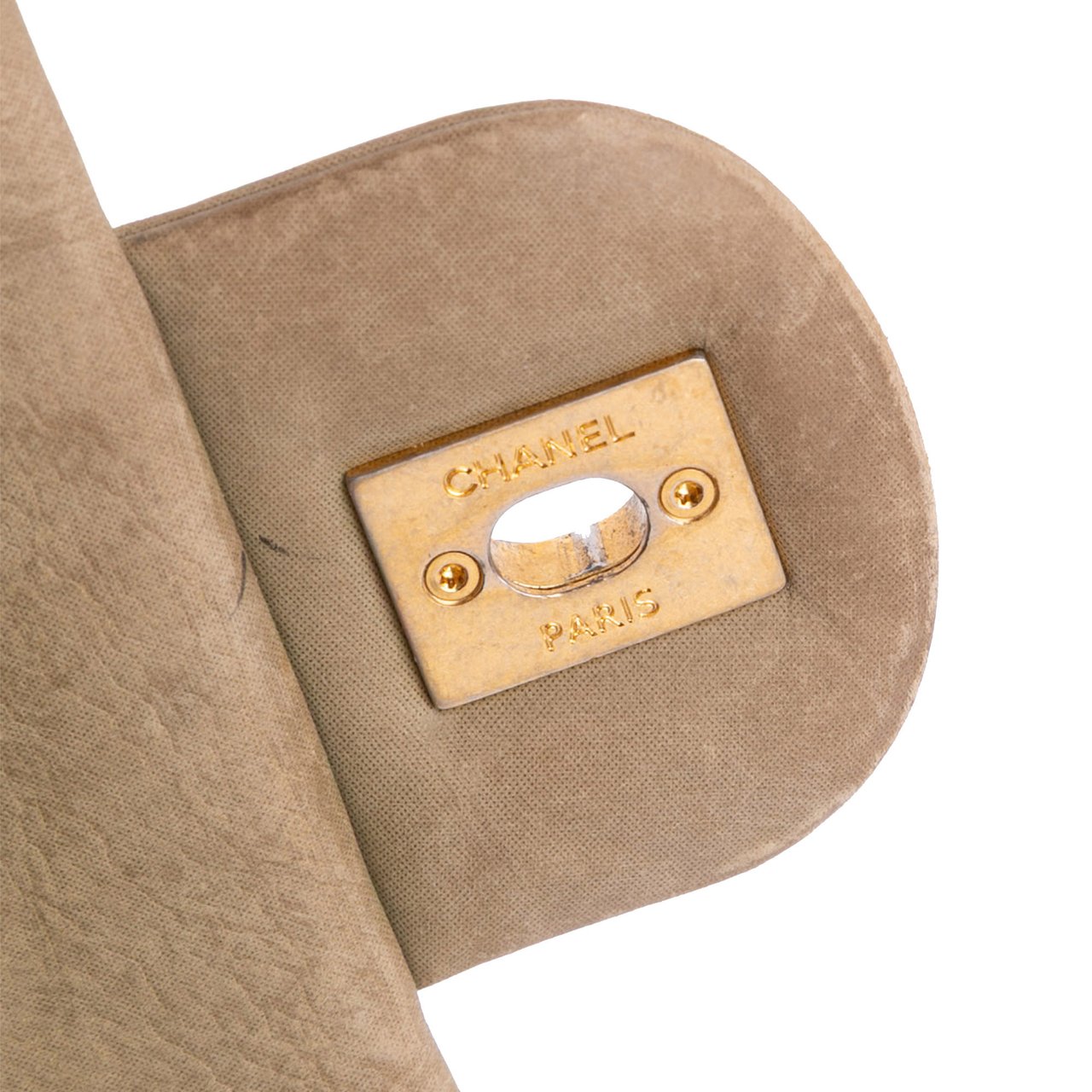 Chanel Calfskin Stitched Motif Flap Bruin