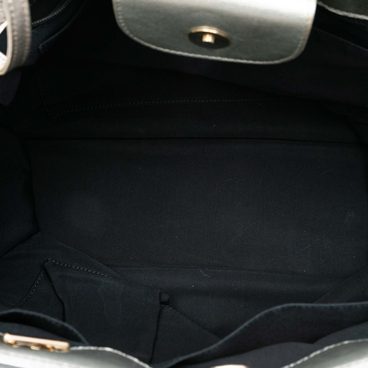 Chanel Large Bicolor Metallic Goatskin and Calfskin Boy Tote Zilver