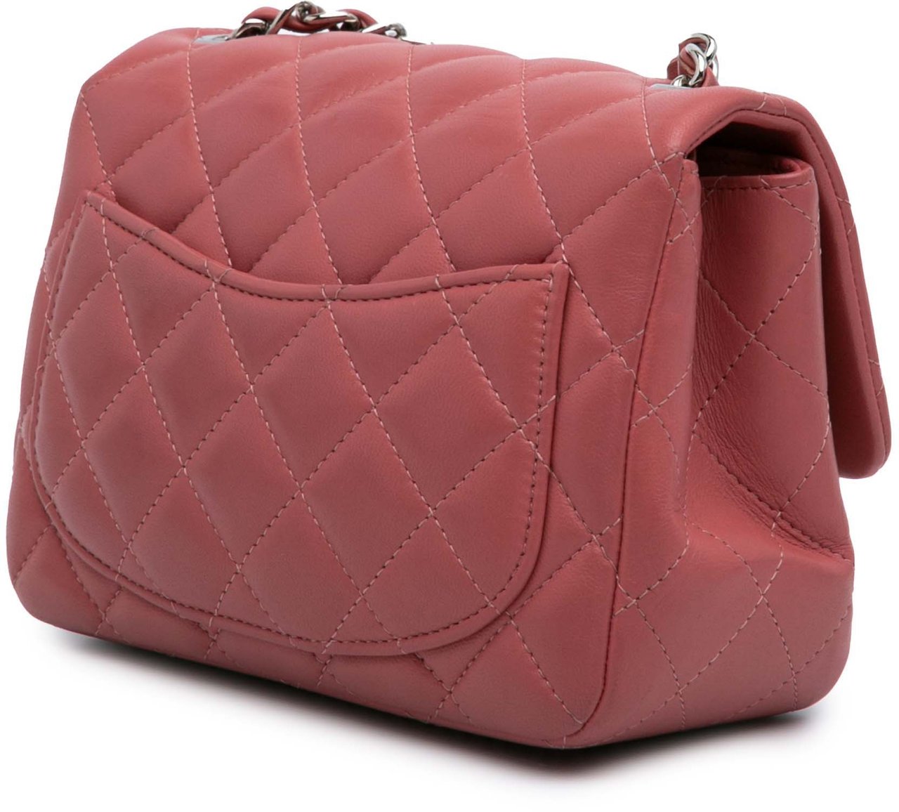 Chanel Mini Square Classic Lambskin Single Flap Roze