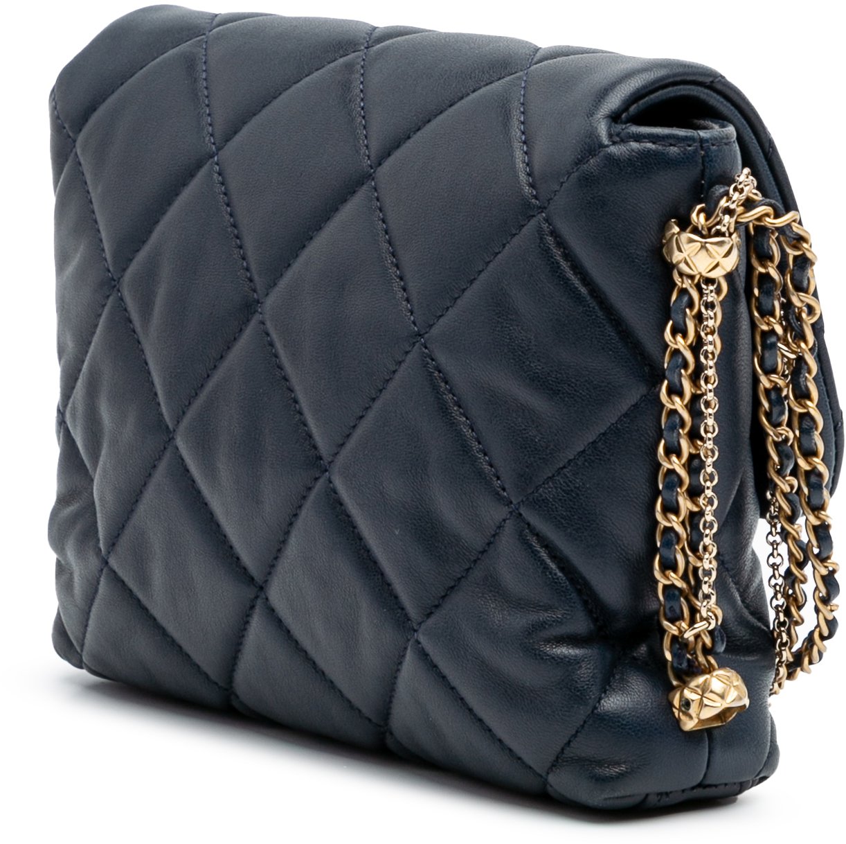 Chanel Mini Quilted Lambskin Crush on Chains Flap Blauw