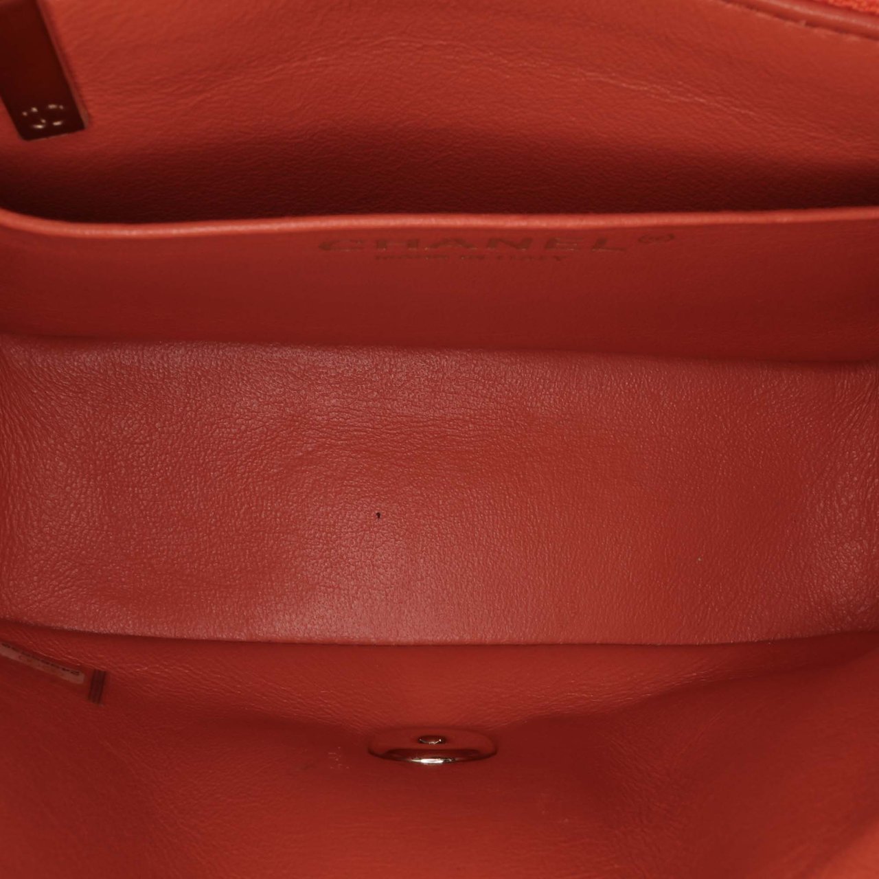 Chanel Mini Square Classic Lambskin Single Flap Oranje