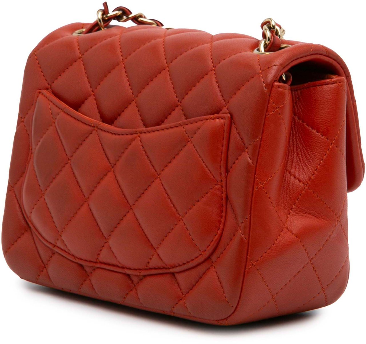 Chanel Mini Square Classic Lambskin Single Flap Oranje
