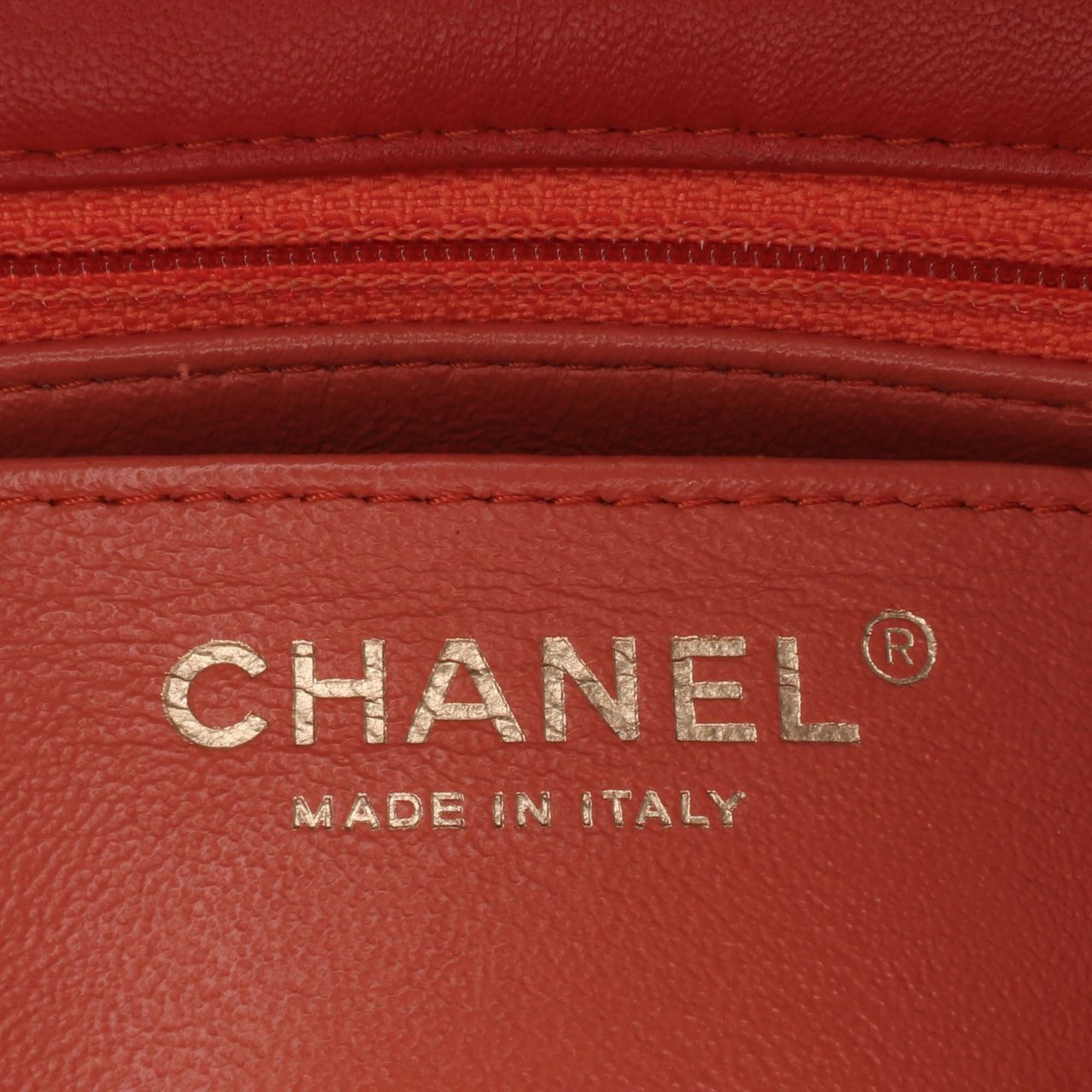 Chanel Mini Square Classic Lambskin Single Flap Oranje
