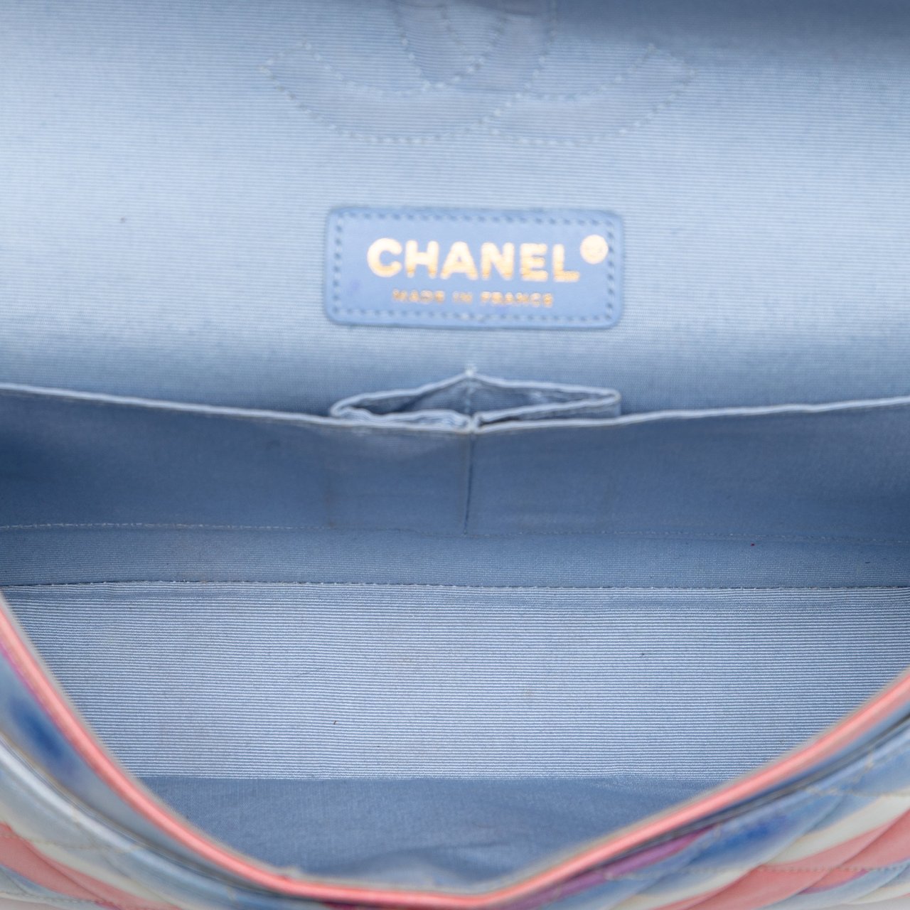 Chanel Medium Classic Printed Lambskin Watercolor Double Flap Roze