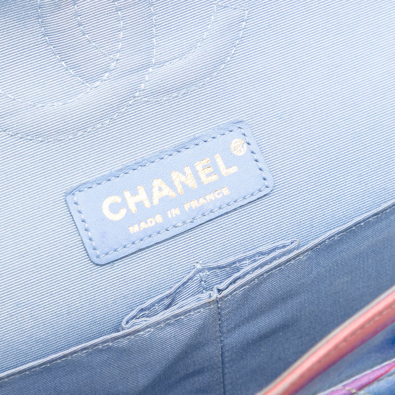 Chanel Medium Classic Printed Lambskin Watercolor Double Flap Roze