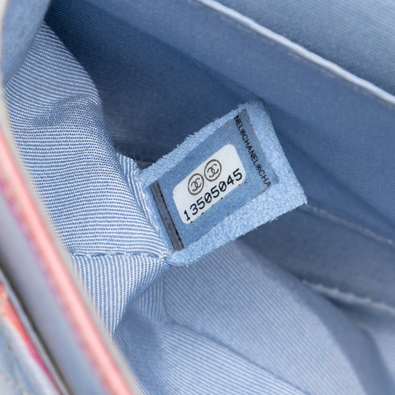 Chanel Medium Classic Printed Lambskin Watercolor Double Flap Roze