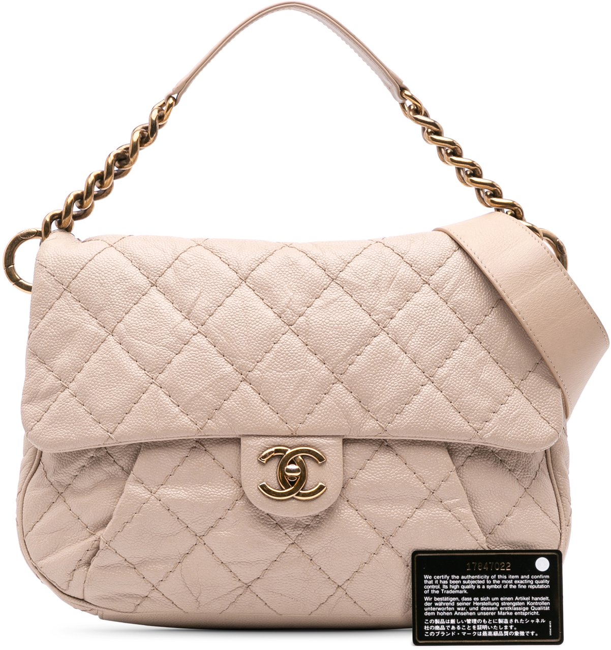 Chanel Medium Quilted Caviar Coco Pleats Messenger Flap Bruin