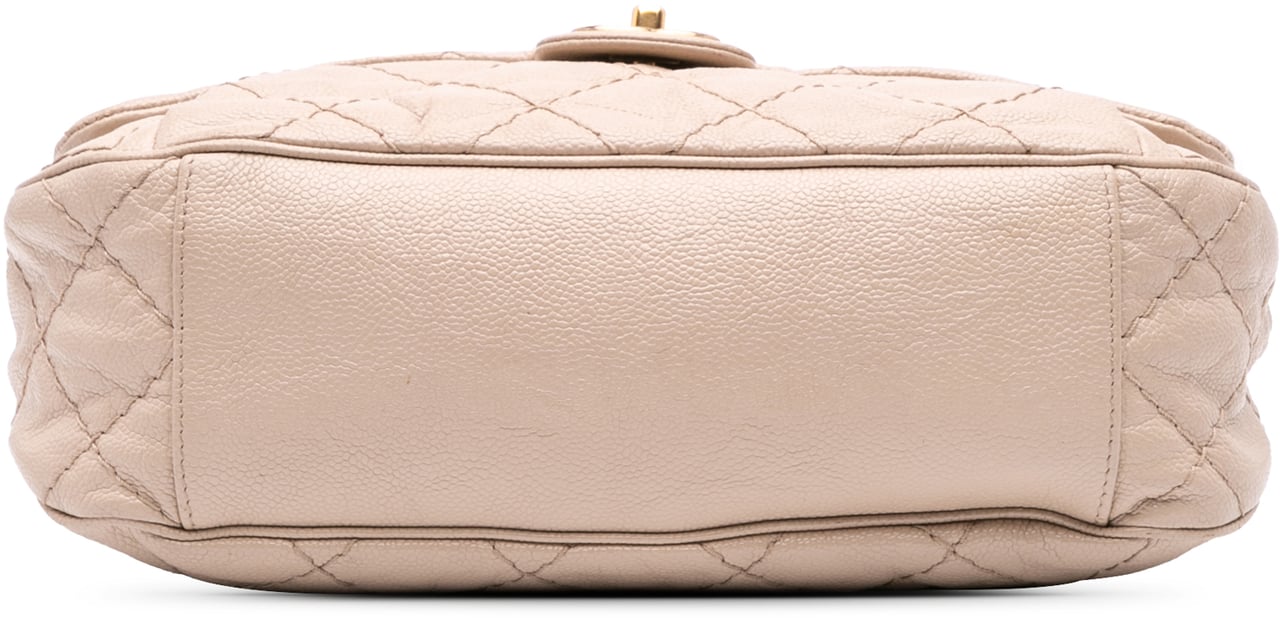 Chanel Medium Quilted Caviar Coco Pleats Messenger Flap Bruin
