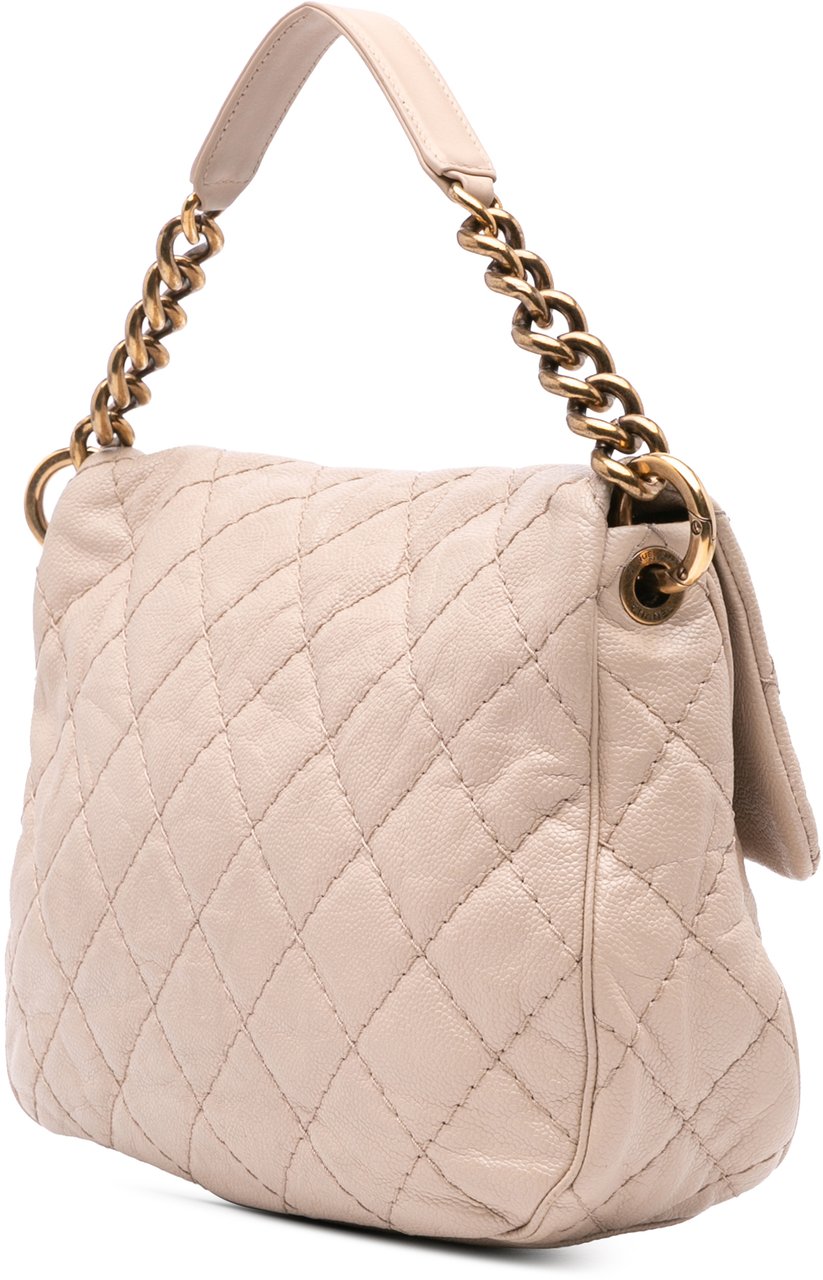 Chanel Medium Quilted Caviar Coco Pleats Messenger Flap Bruin