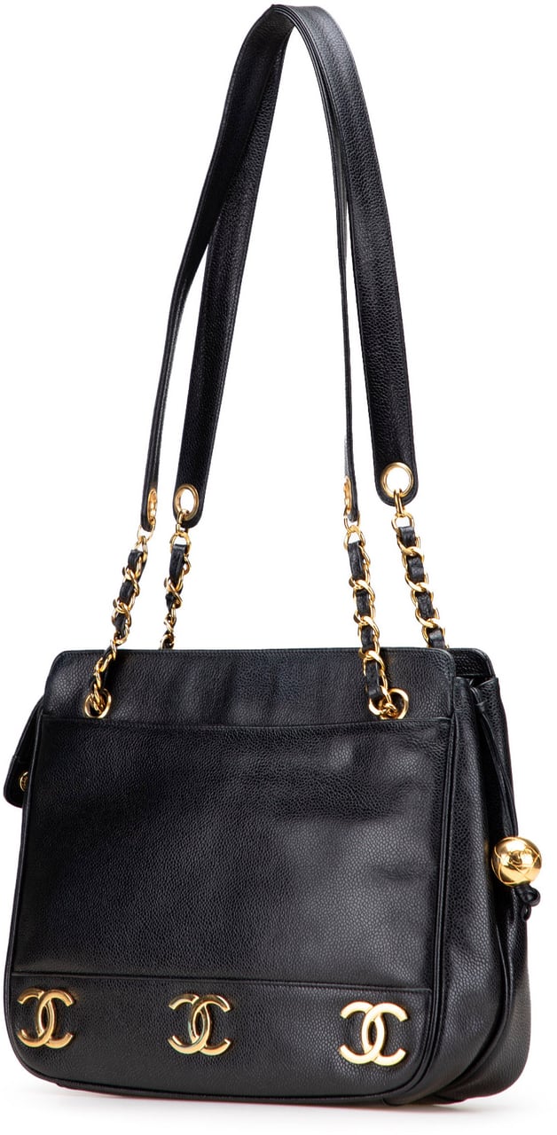 Chanel Triple CC Caviar Shoulder Bag Zwart
