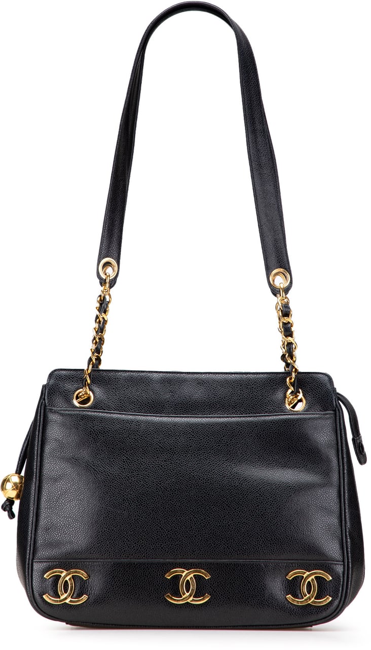 Chanel Triple CC Caviar Shoulder Bag Zwart