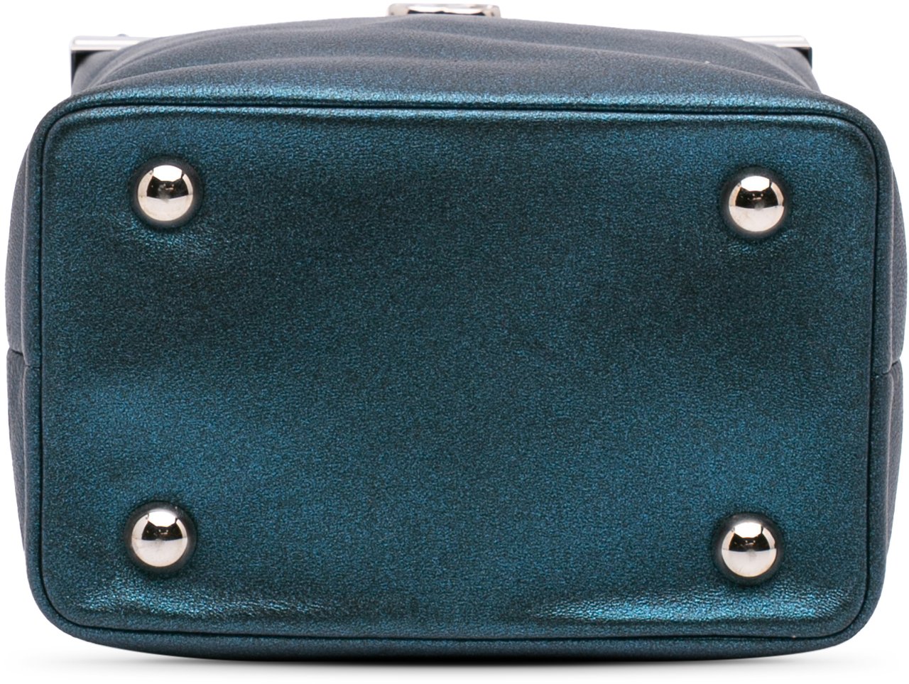 Chanel CC Metallic Calfskin Vanity Case Blauw