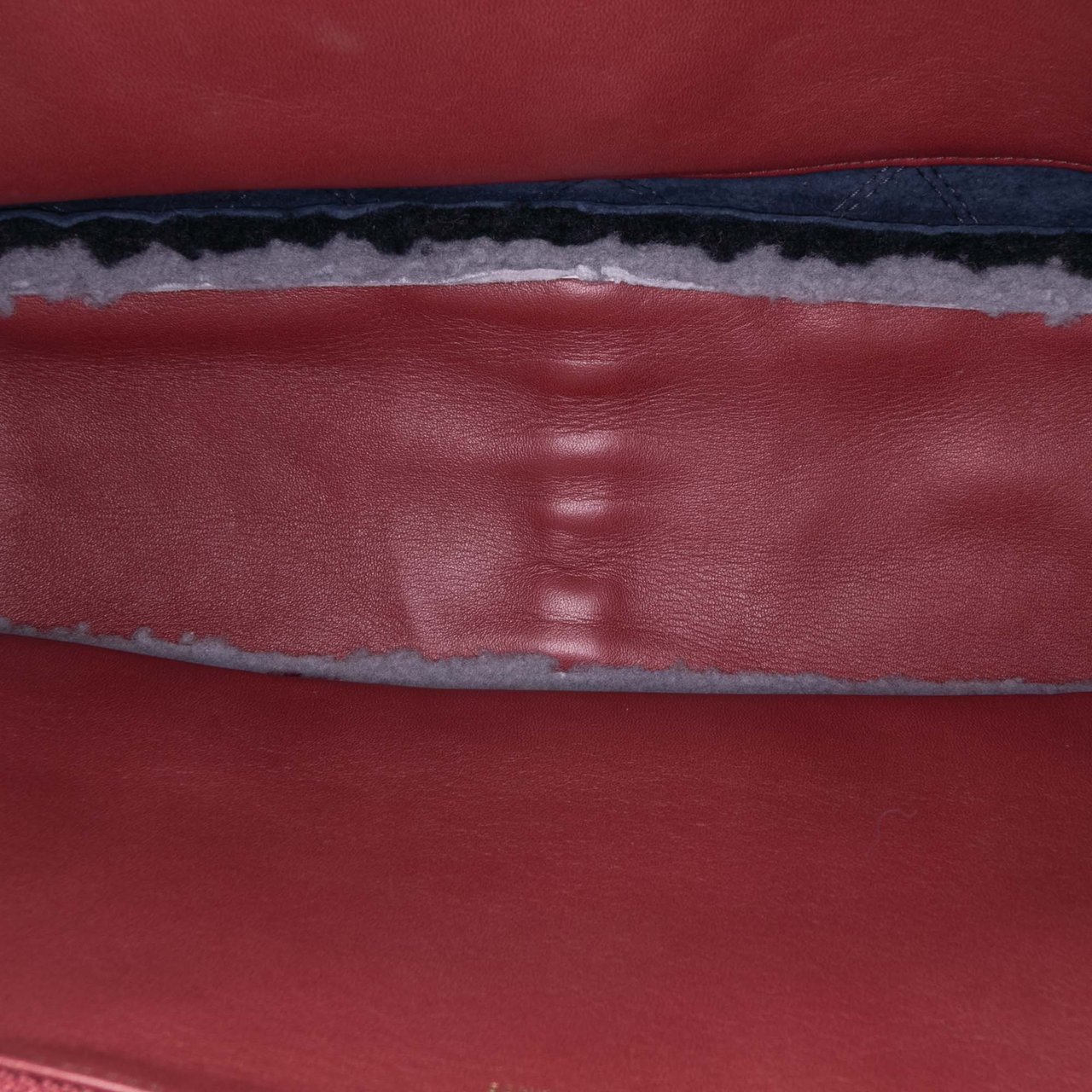 Chanel Medium Tricolor CC Quilted Shearling Single Flap Rood