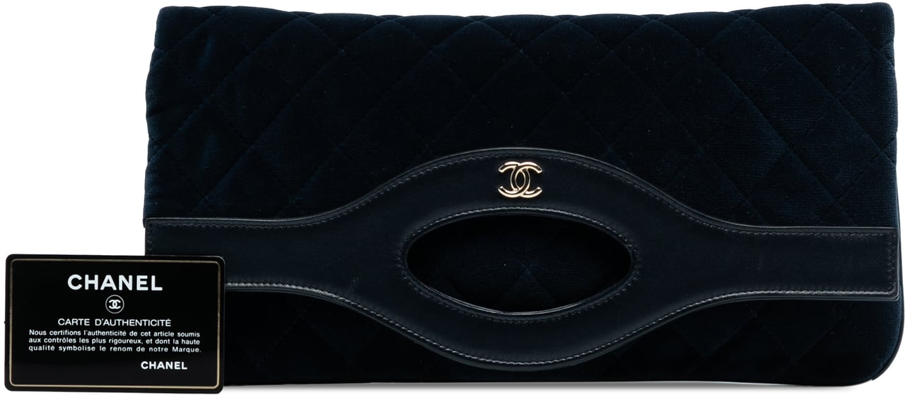 Chanel Quilted Velvet 31 Clutch Blauw