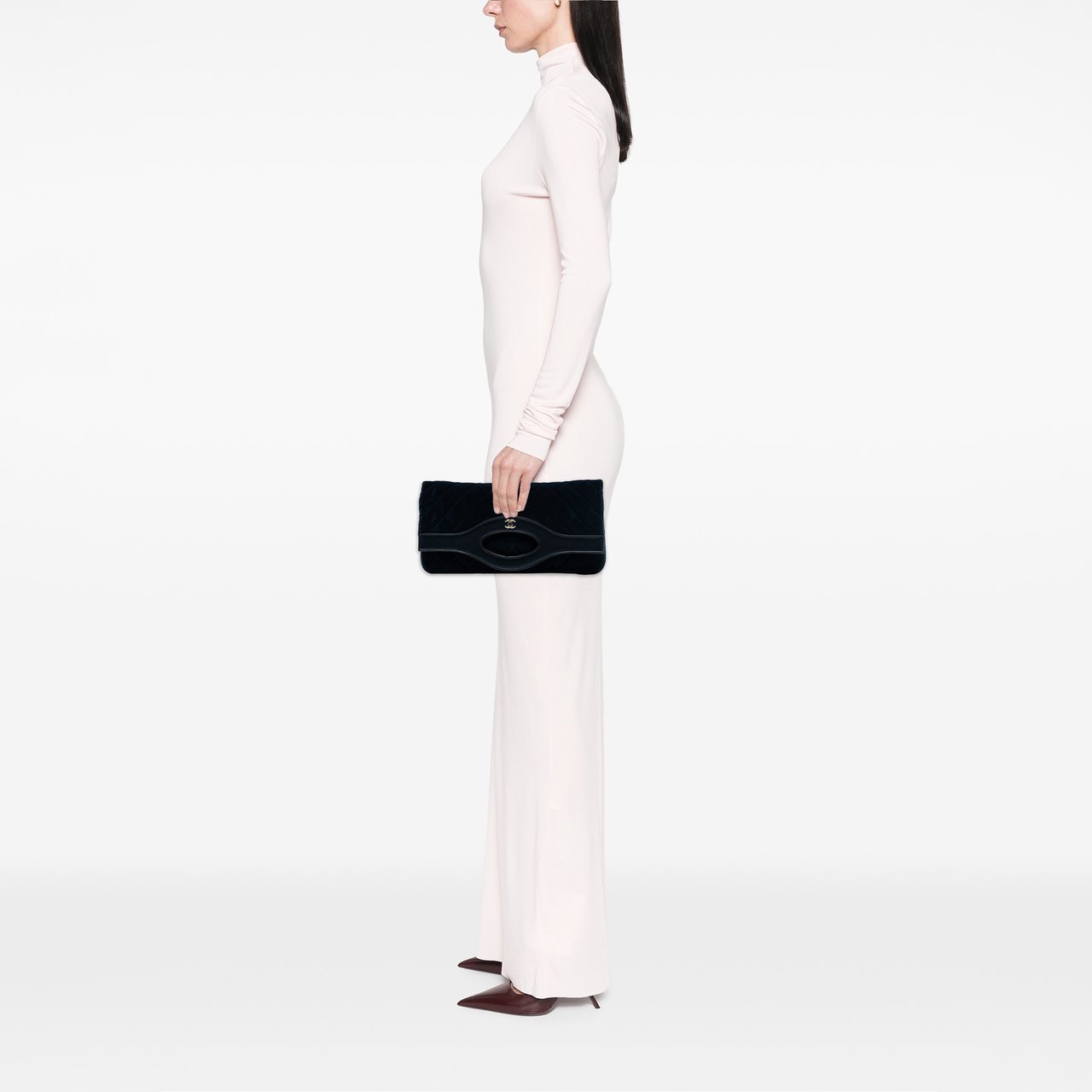 Chanel Quilted Velvet 31 Clutch Blauw