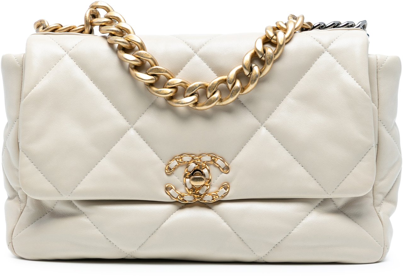 Chanel Large Lambskin 19 Flap Wit