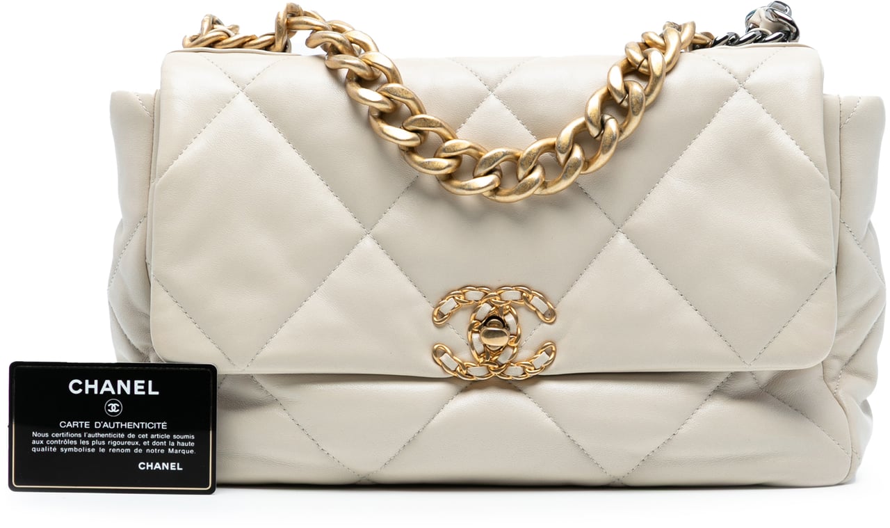 Chanel Large Lambskin 19 Flap Wit