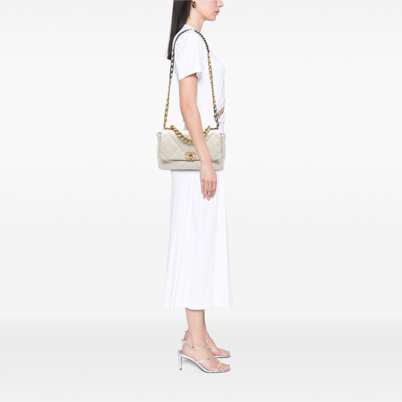 Chanel Large Lambskin 19 Flap Wit