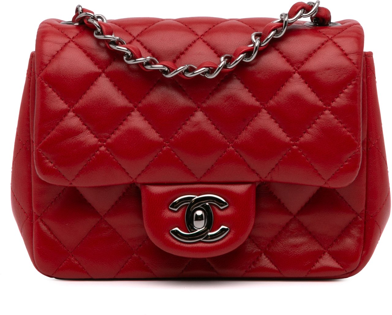 Chanel Mini Square Classic Lambskin Single Flap Rood