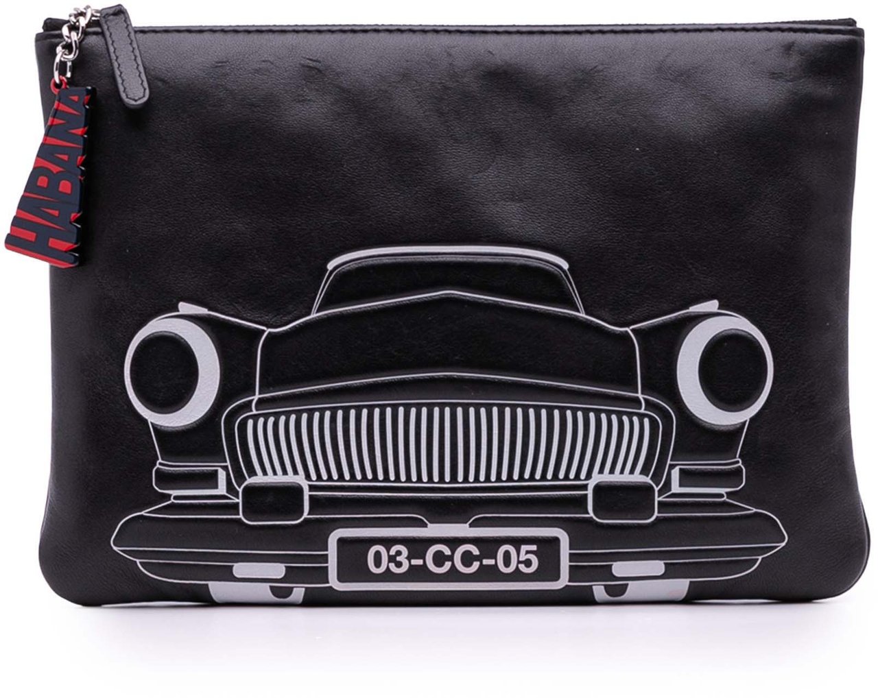 Chanel Medium Printed Lambskin Cuba La Habana O Case Clutch Zwart