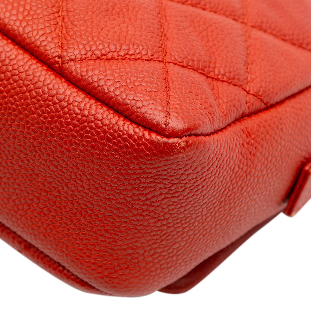 Chanel Medium Quilted Caviar Easy Flap Oranje