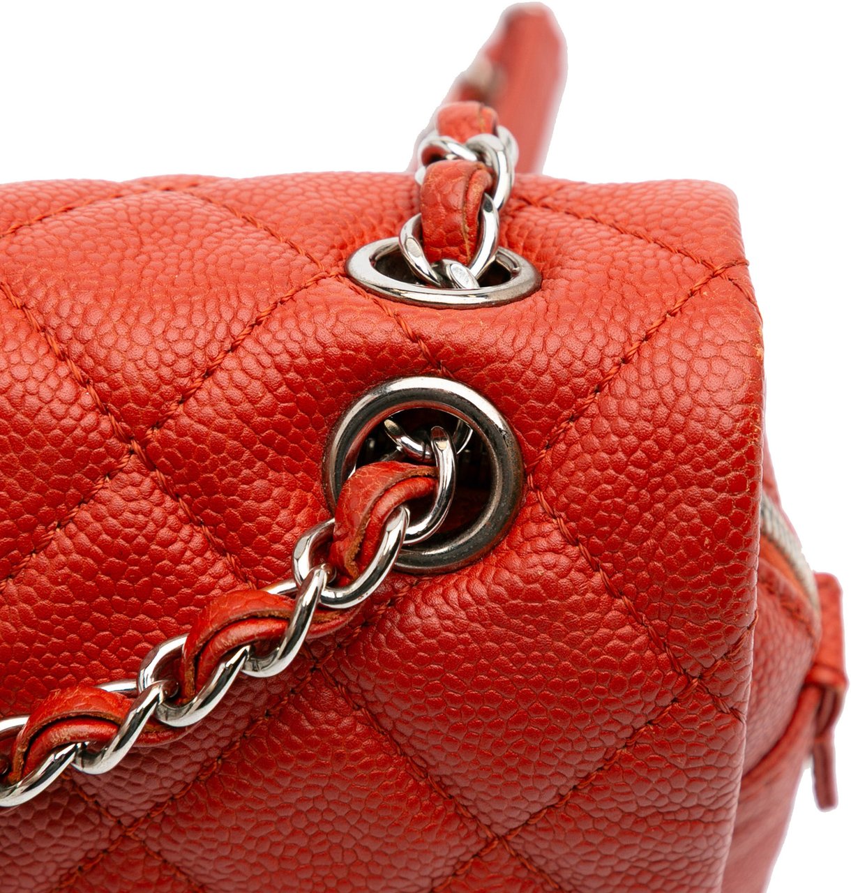 Chanel Medium Quilted Caviar Easy Flap Oranje