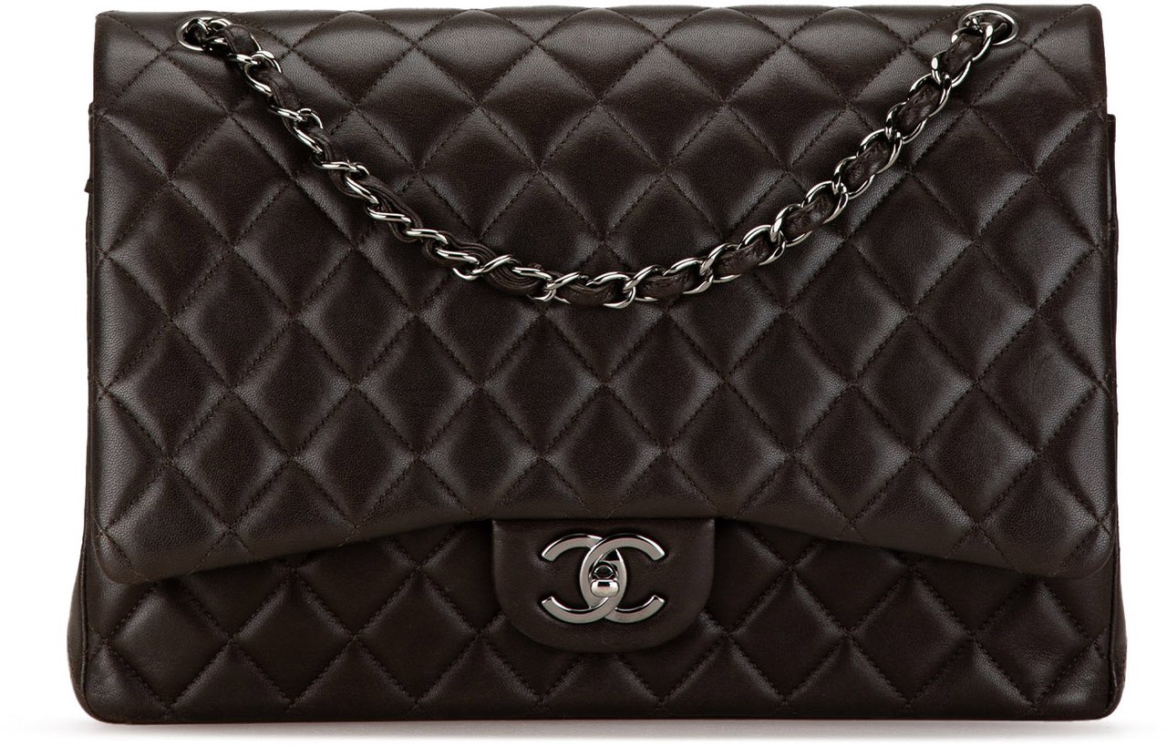 Chanel Maxi Classic Lambskin Double Flap Zwart