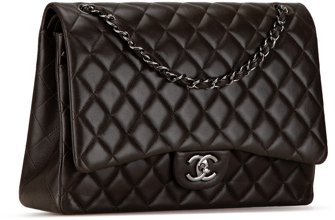 Chanel Maxi Classic Lambskin Double Flap Zwart