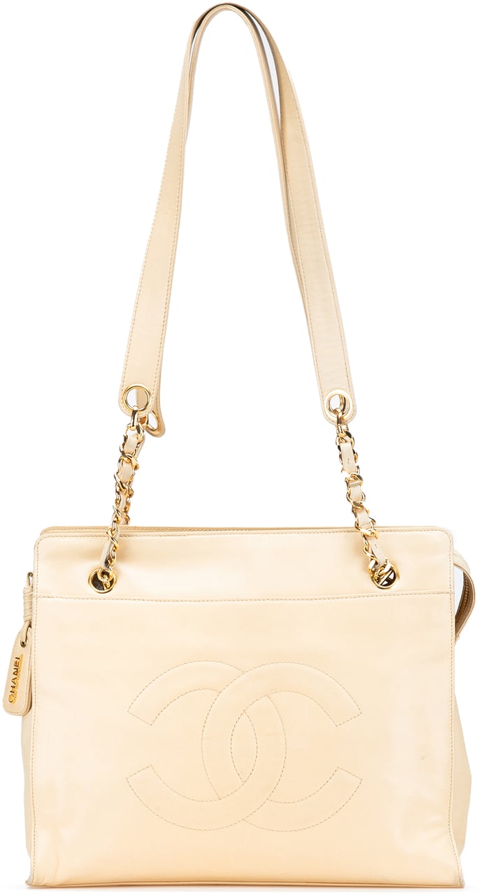 Chanel CC Lambskin Chain Tote Bruin