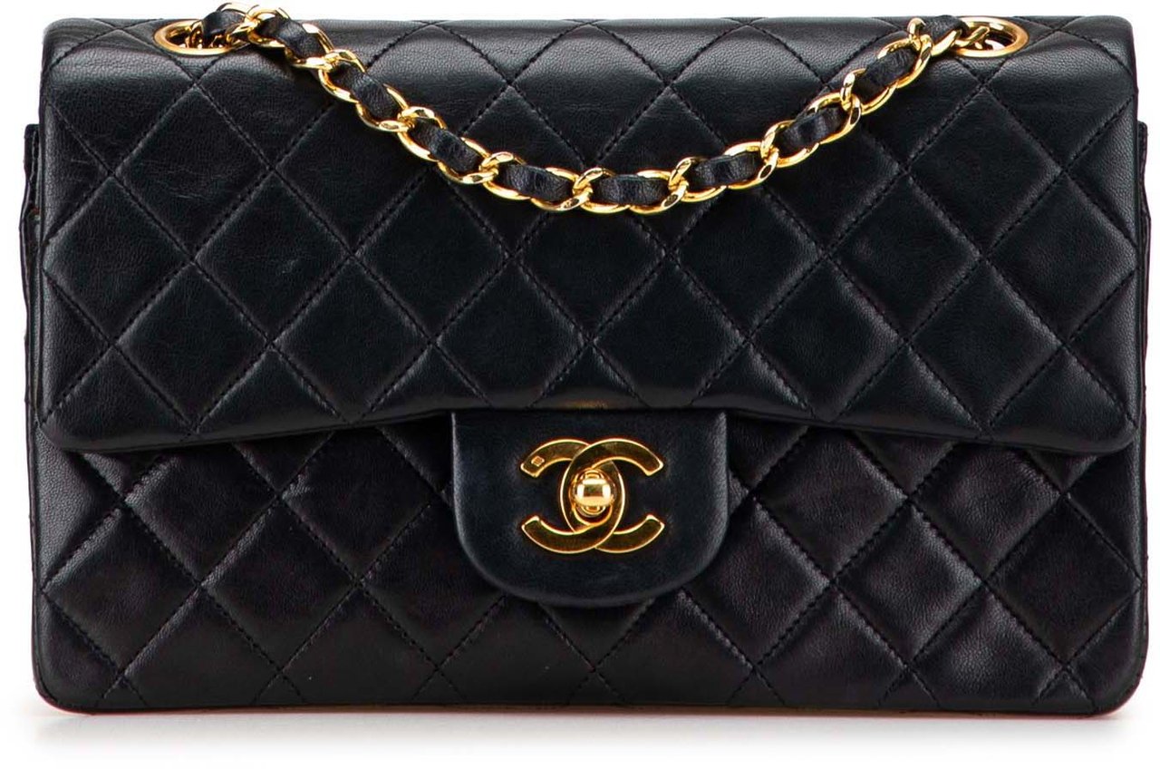 Chanel Small Classic Lambskin Double Flap Zwart