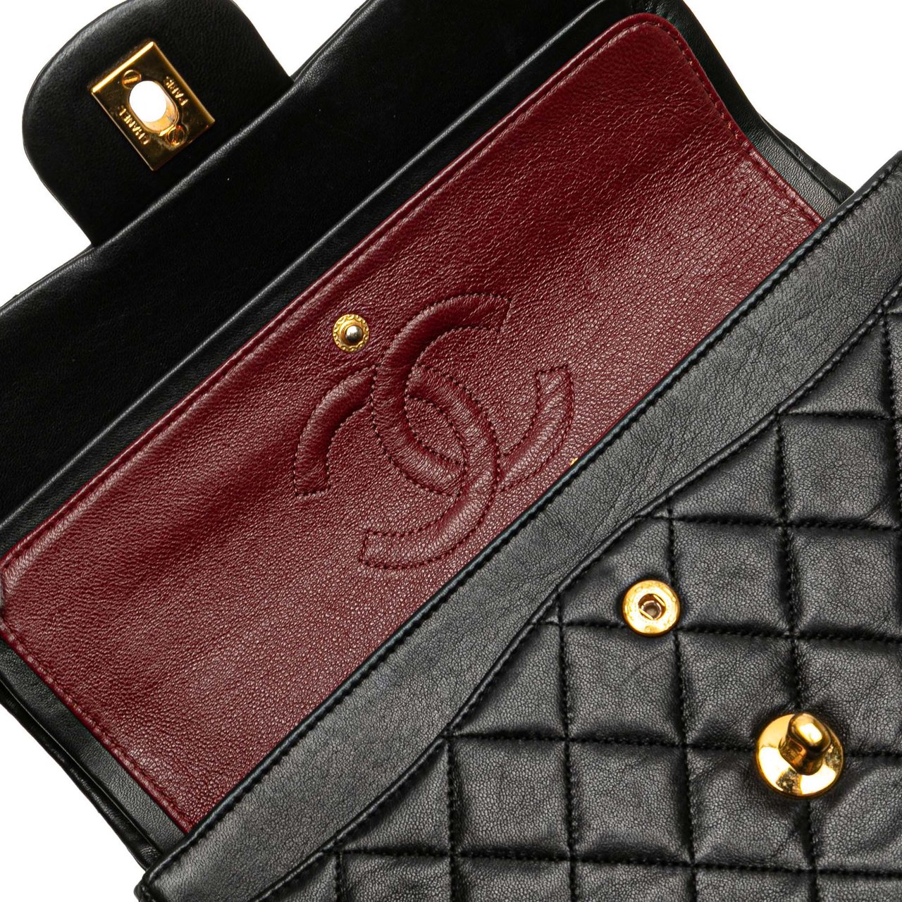 Chanel Small Classic Lambskin Double Flap Zwart