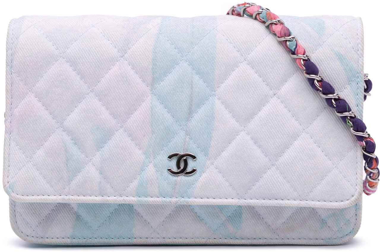 Chanel CC Quilted Canvas Jungle Jeans Wallet on Chain Wit