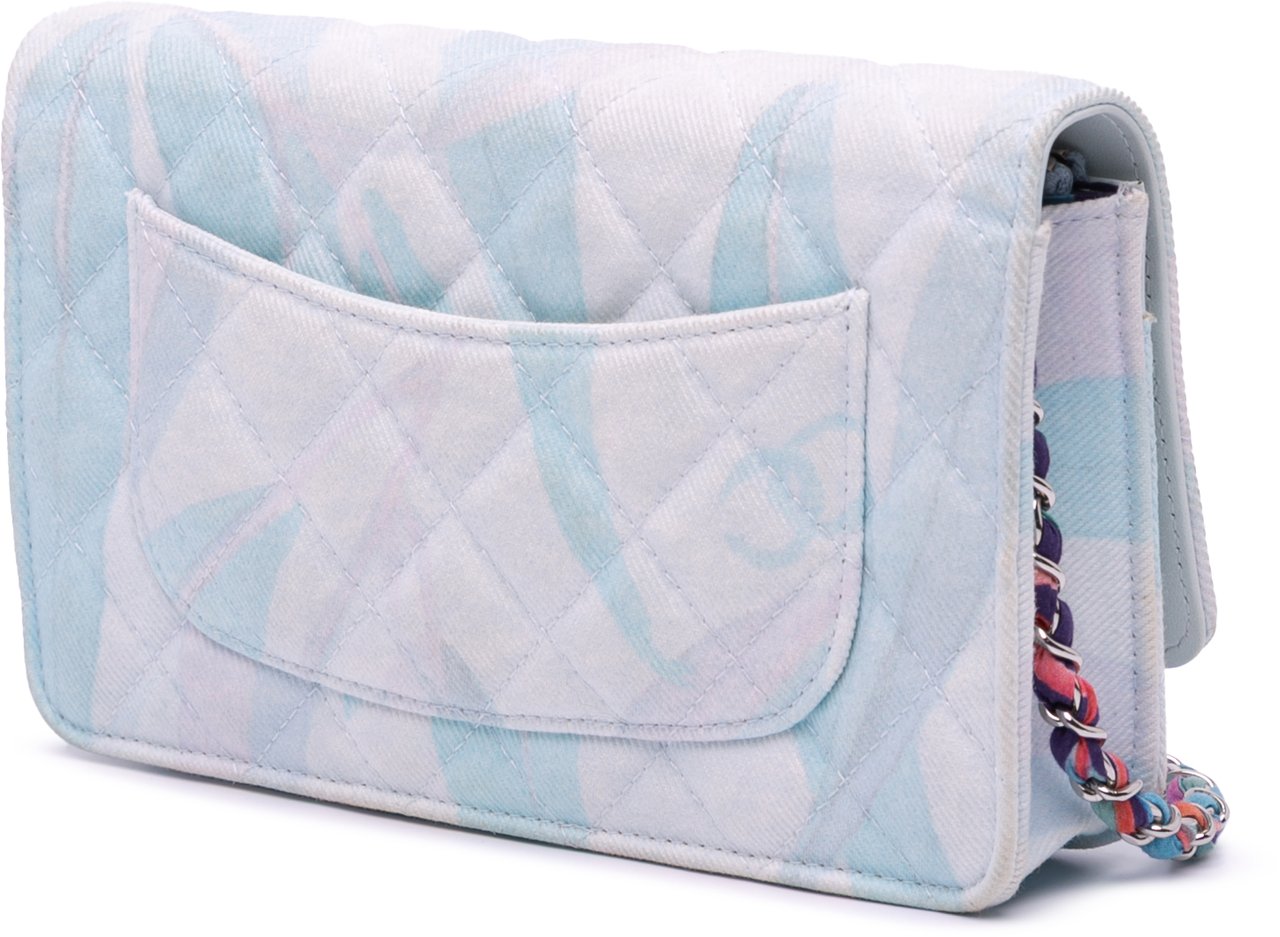 Chanel CC Quilted Canvas Jungle Jeans Wallet on Chain Wit