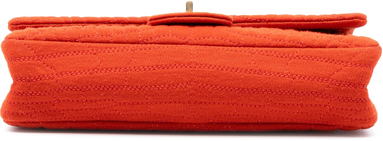 Chanel Reissue 2.55 Quilted Jersey Coco Croc Double Flap 225 Oranje