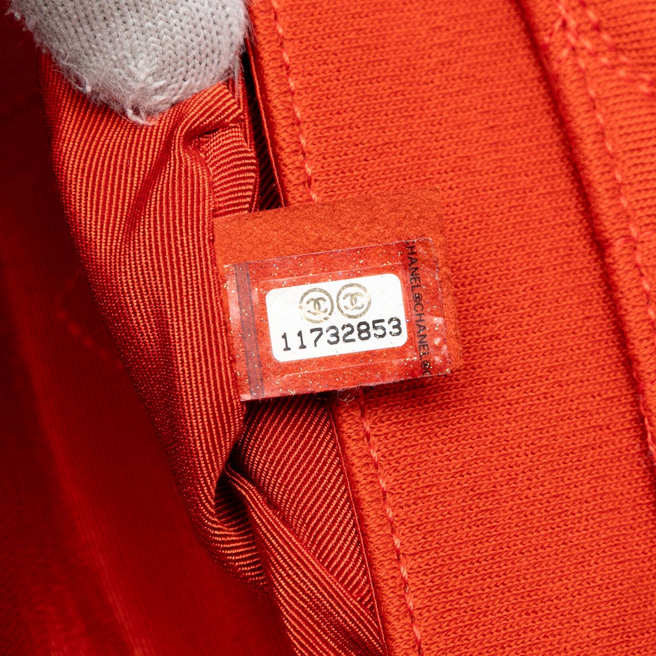 Chanel Reissue 2.55 Quilted Jersey Coco Croc Double Flap 225 Oranje