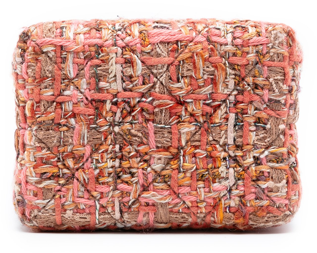 Chanel CC Tweed Chain Vertical Box Crossbody Roze